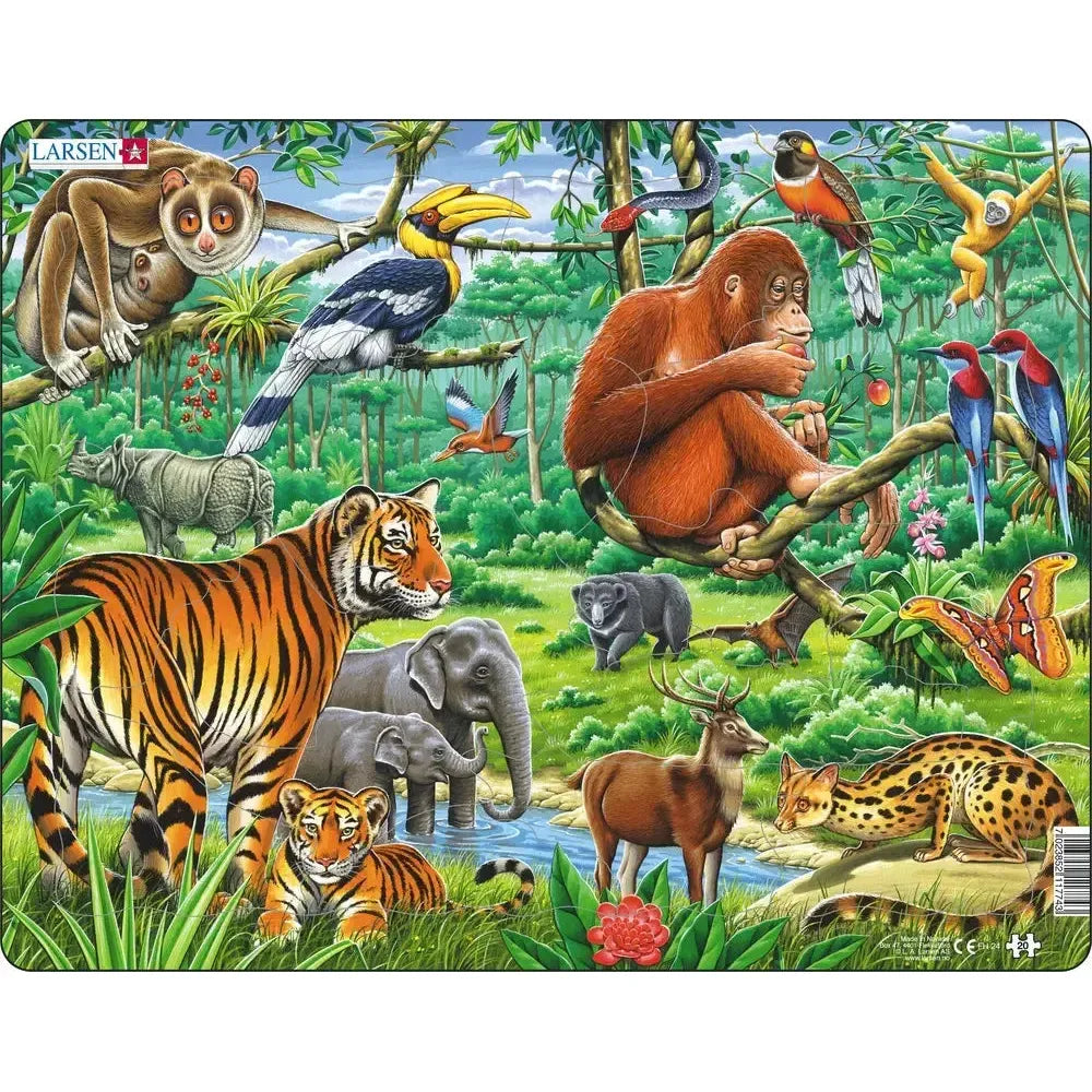 Jungle Animals 20 Piece Tray Jigsaw Puzzle Larsen – Puzzle Merchant
