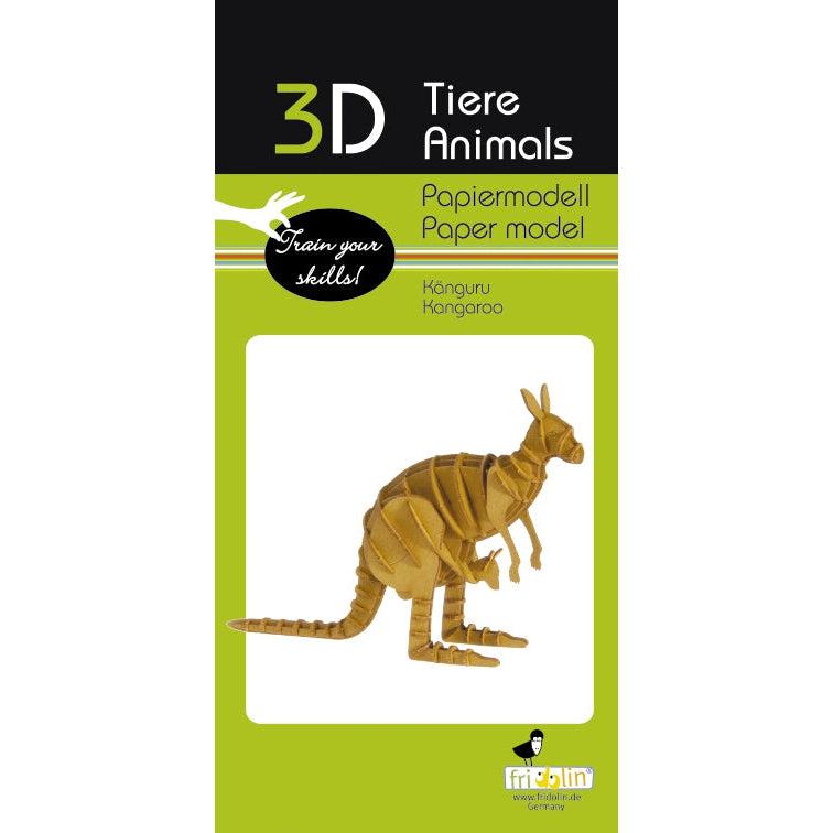 Kangaroo 3D Cardboard Model Kit Fridolin
