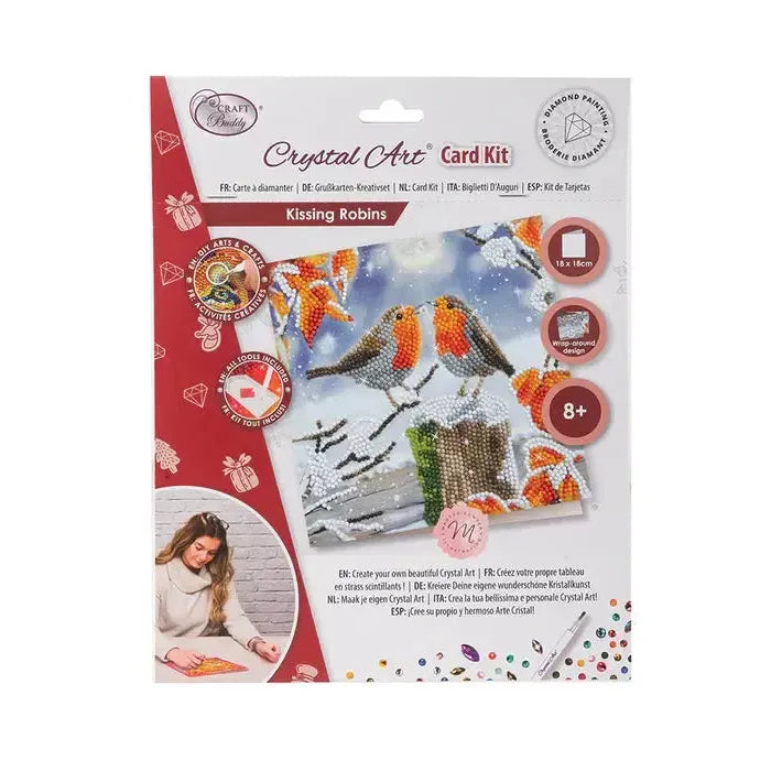 Kissing Robins Crystal Art Card Kit Craft Buddy