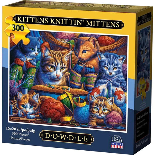 Kitten Knittin' Mittens 300 Piece Jigsaw Puzzle Dowdle