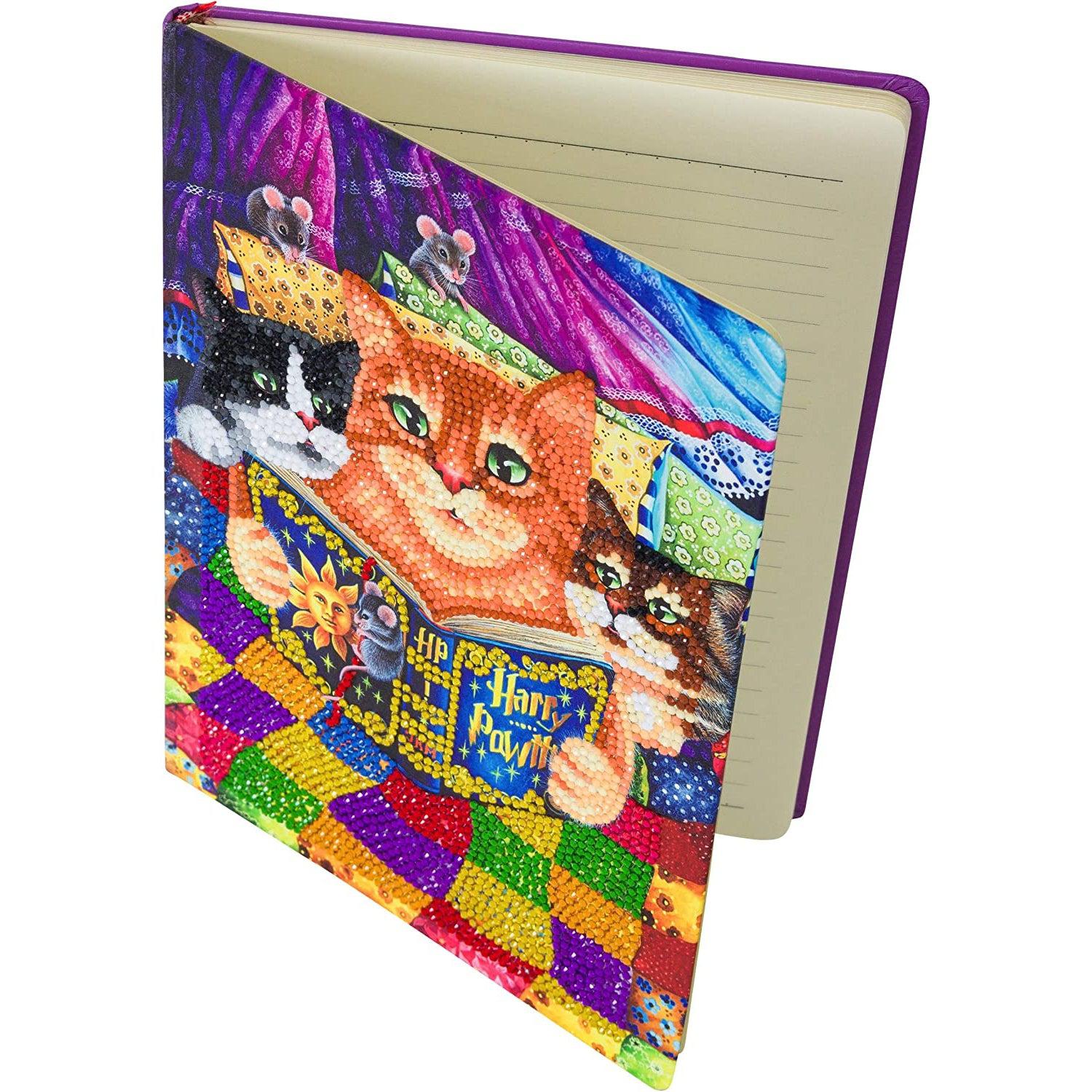 Kitty Bedtime Stories Crystal Art Notebook Kit Craft Buddy
