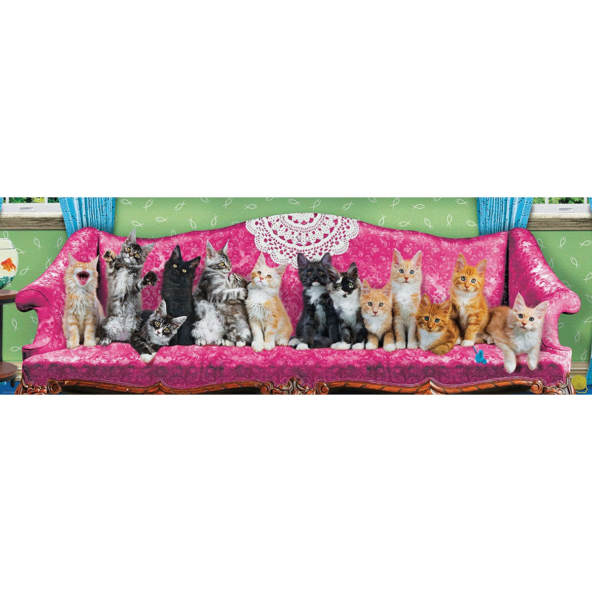 Kitty Cat Couch 1000 Piece Panoramic Jigsaw Puzzle Eurographics