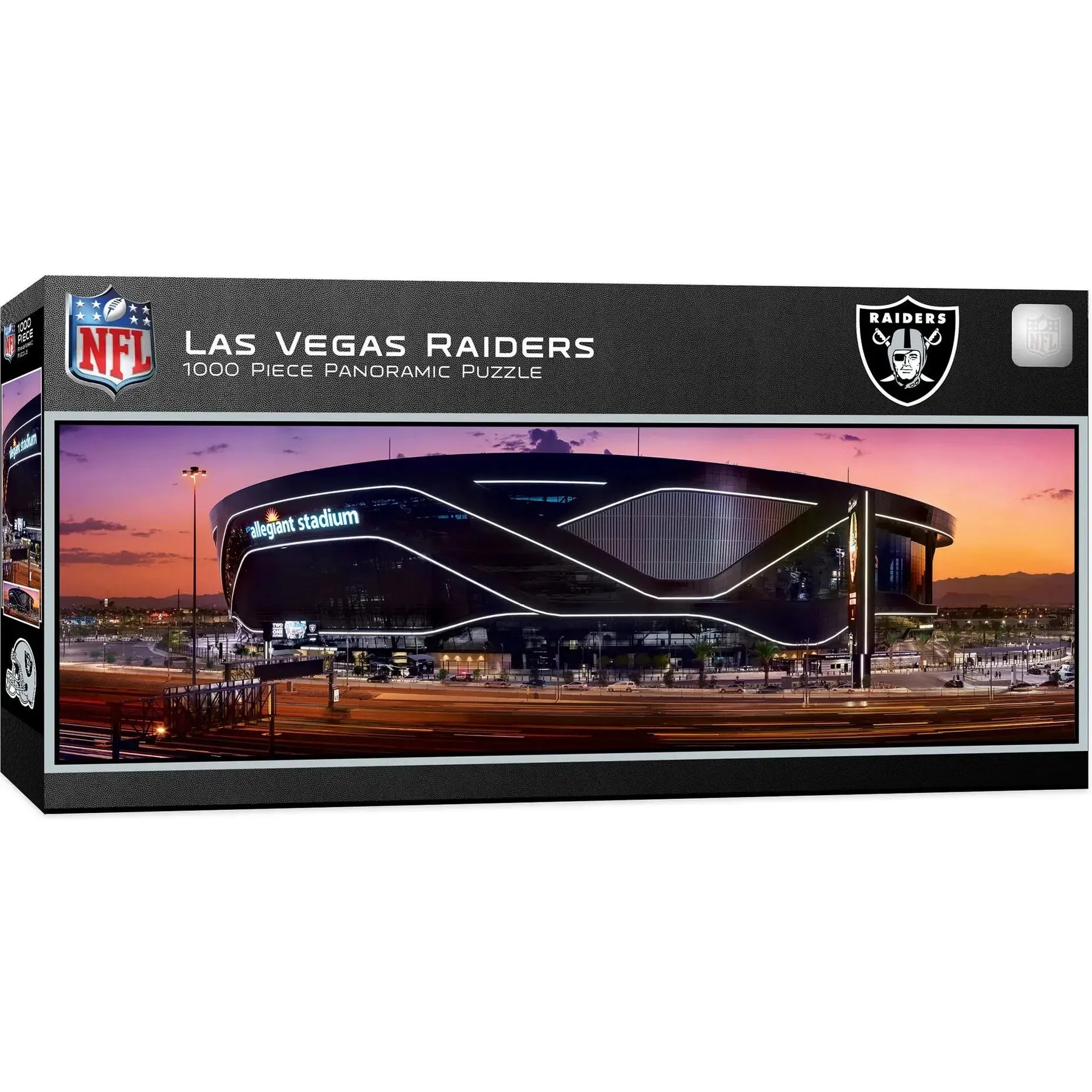 LV Raiders Allegiant Stadium Outside 1000 Piece Panoramic Jigsaw Puzzle MasterPieces