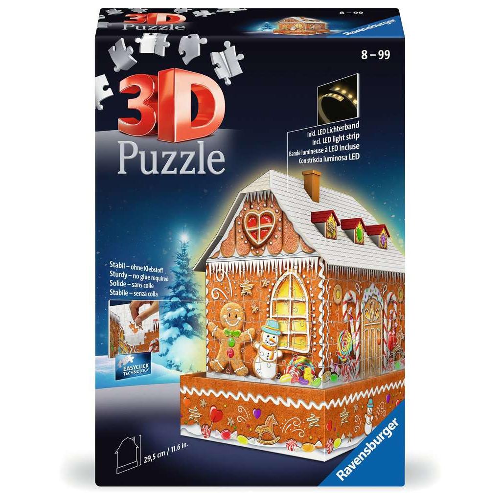 Light-Up Gingerbread House 257 Piece 3D Jigsaw Puzzle Ravensburger