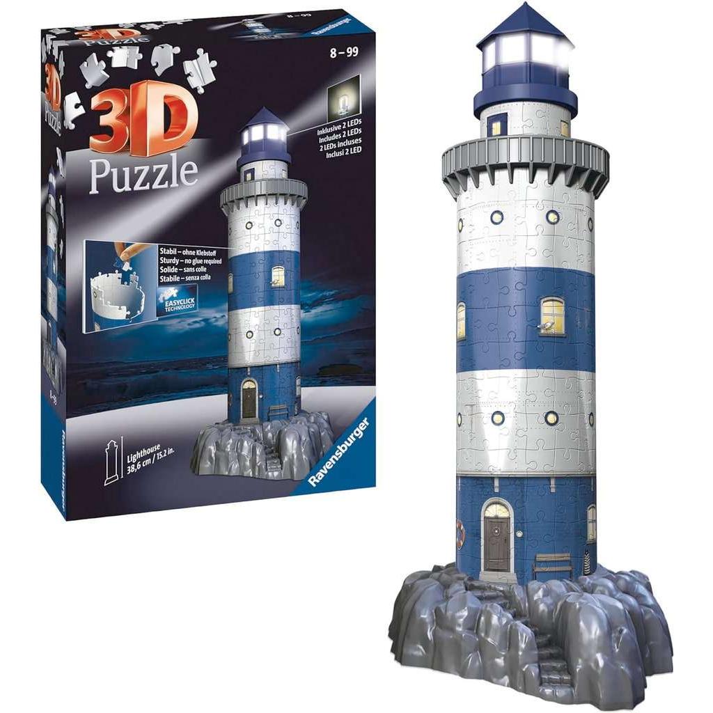 Light-Up Lighthouse 219 Piece 3D Jigsaw Puzzle Ravensburger