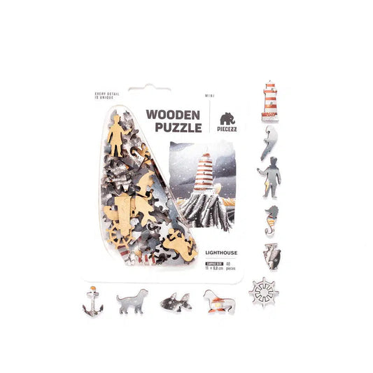 Lighthouse 40 Piece Mini Wooden Jigsaw Puzzle Geek Toys