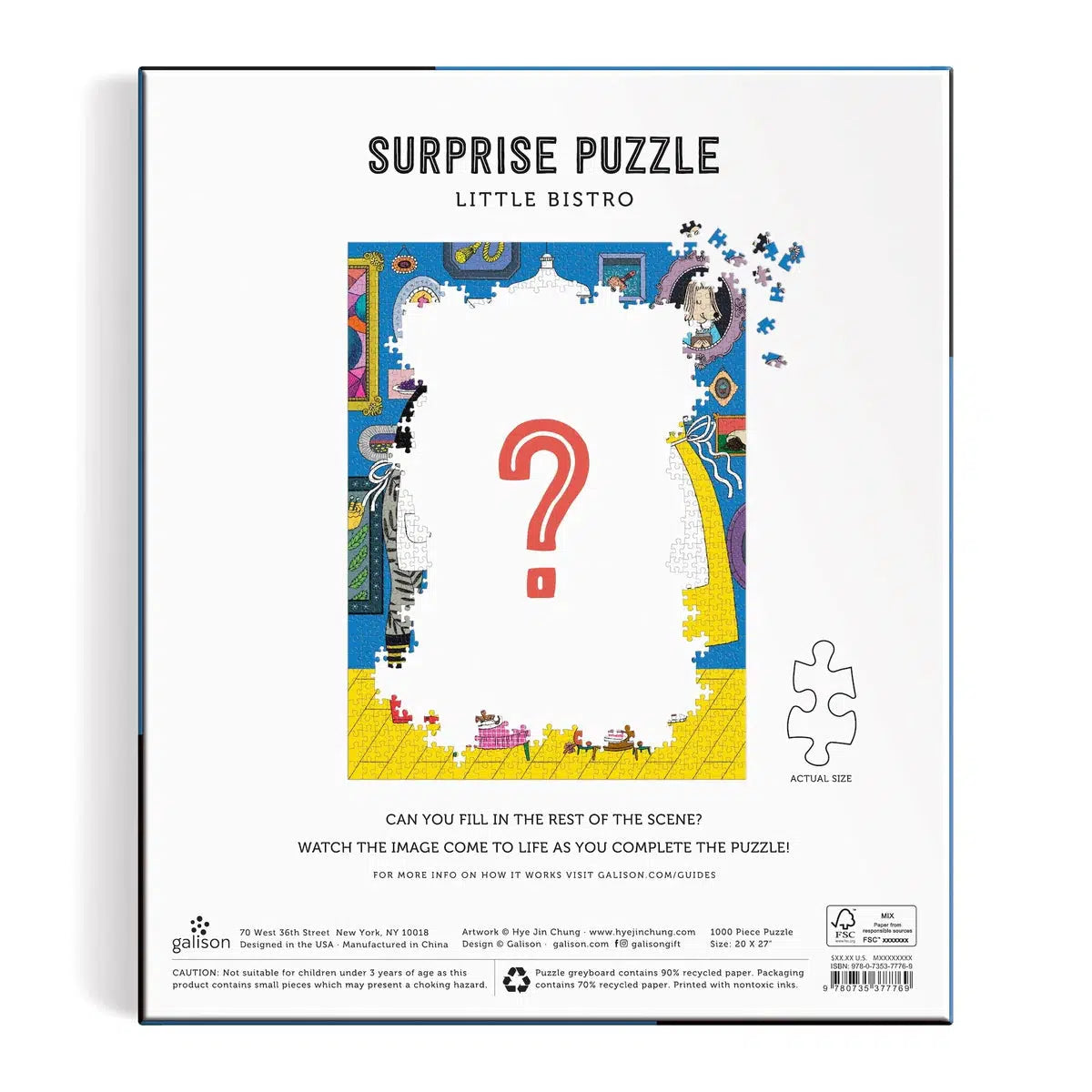 Little Bistro 1000 Piece Surprise Jigsaw Puzzle Galison