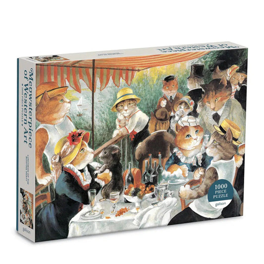Luncheon of the Boating Party Meowsterpiece 1000 Piece Jigsaw Puzzle Galison