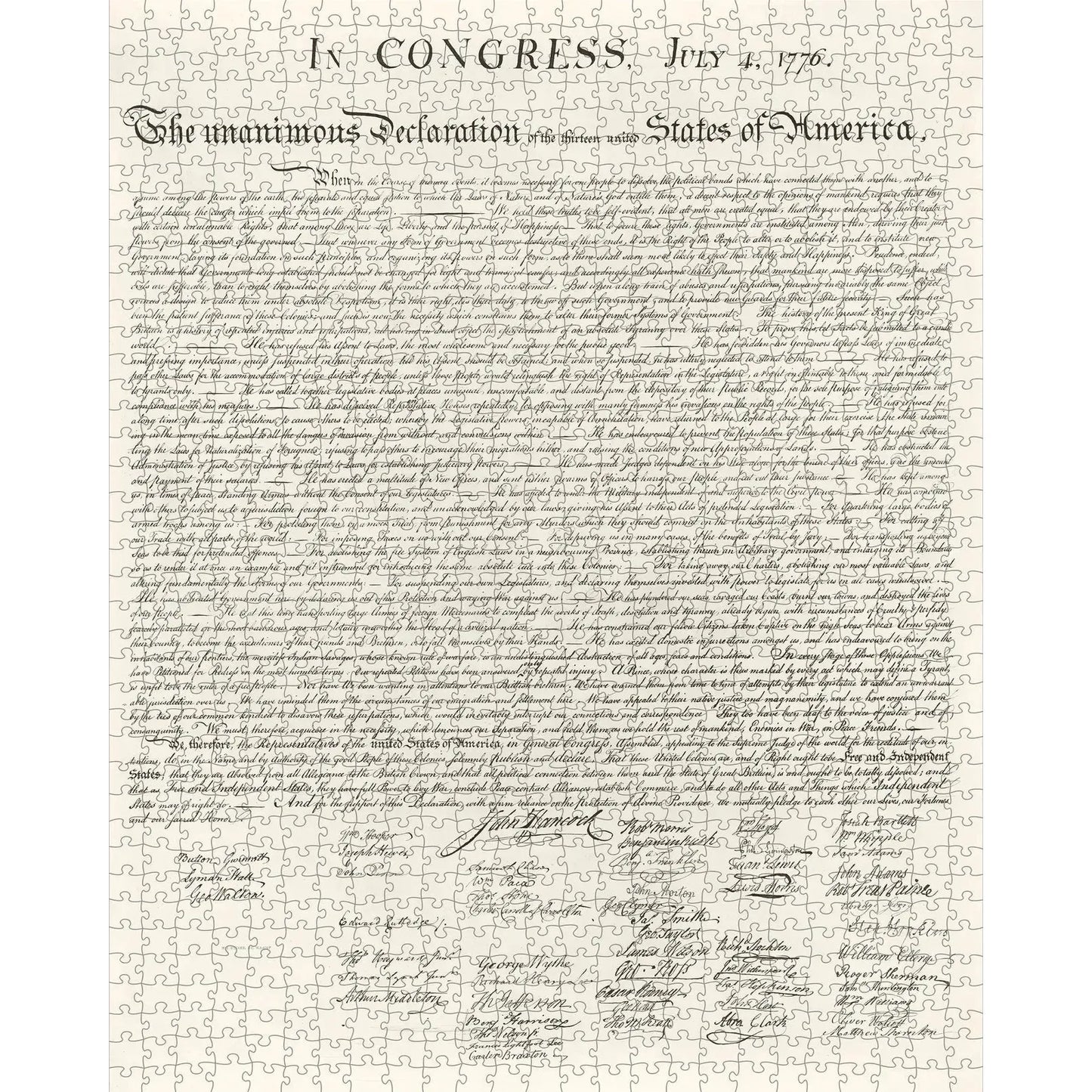 Map of DC & Declaration of Independence 1000 Piece Jigsaw Puzzle Pomegranate