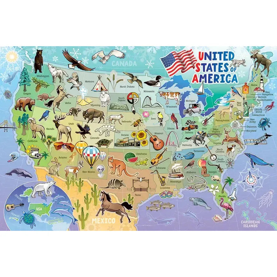Map of the USA 35 Piece Floor Jigsaw Puzzle Cobble Hill