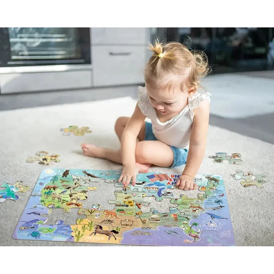 Map of the USA 35 Piece Floor Jigsaw Puzzle Cobble Hill