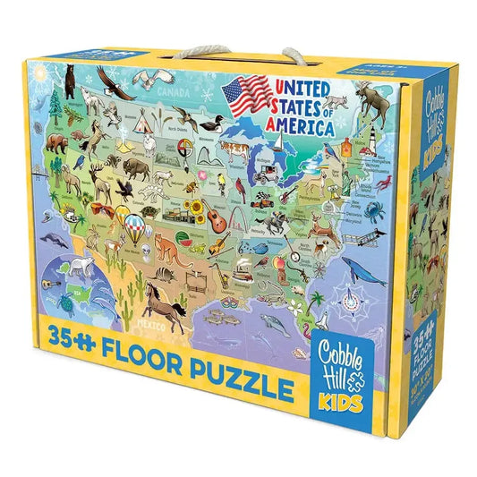 Map of the USA 35 Piece Floor Jigsaw Puzzle Cobble Hill