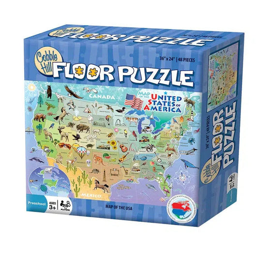 Map of the USA 48 Piece Floor Jigsaw Puzzle Cobble Hill