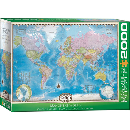 Map of the World 2000 Piece Jigsaw Puzzle Eurographics