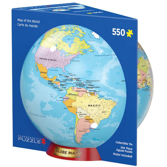 Map of the World 550 Piece Jigsaw Puzzle in Tin Eurographics