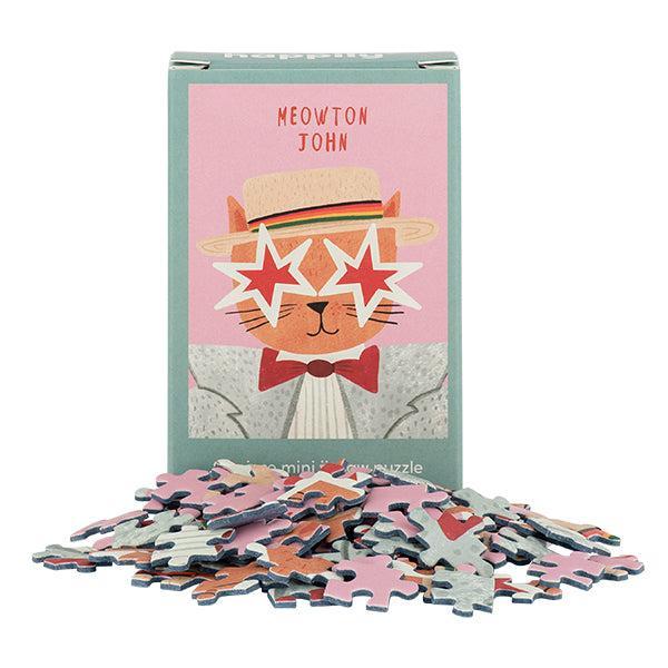 Meowton John 99 Piece Mini Jigsaw Puzzle Happily
