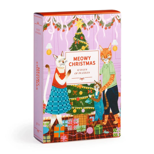 Meowy Christmas 12 Days of Puzzles 500 Piece Countdown Jigsaw Puzzle Galison
