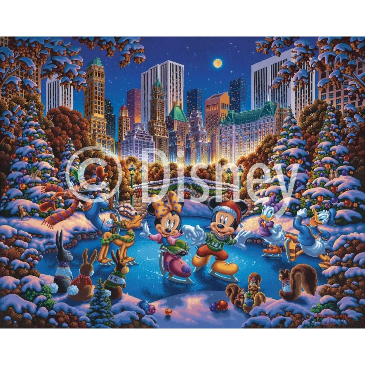 Mickey & Friends Skating in Central Park 500 Piece Jigsaw Puzzle Disney x Dowdle