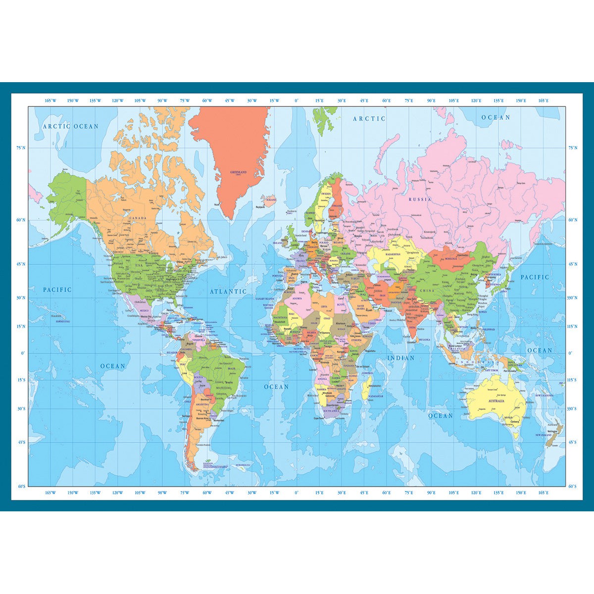 Modern Map of the World 1000 Piece Jigsaw Puzzle Eurographics