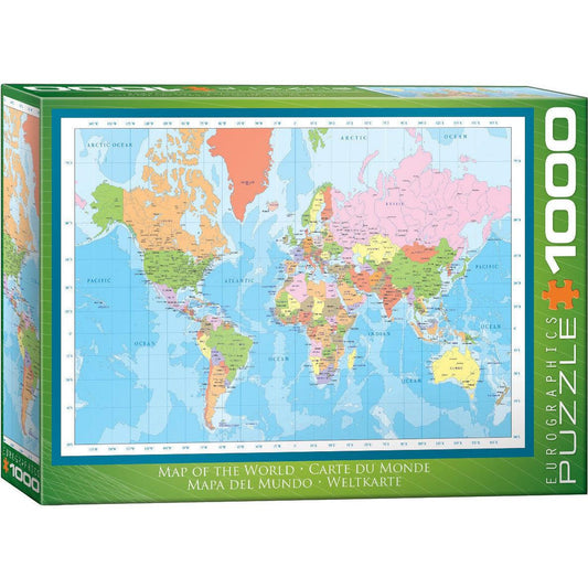 Modern Map of the World 1000 Piece Jigsaw Puzzle Eurographics