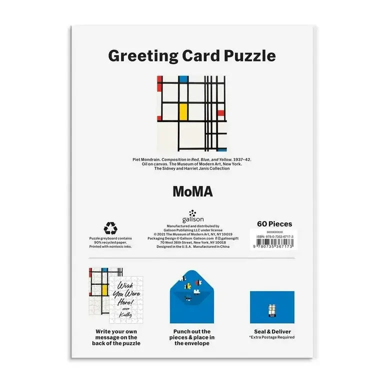 Mondrian Greeting Card 60 Piece Jigsaw Puzzle Galison