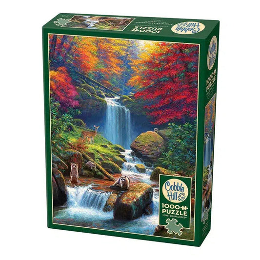 Mystic Falls in Autumn 1000 Piece Jigsaw Puzzle Cobble Hill