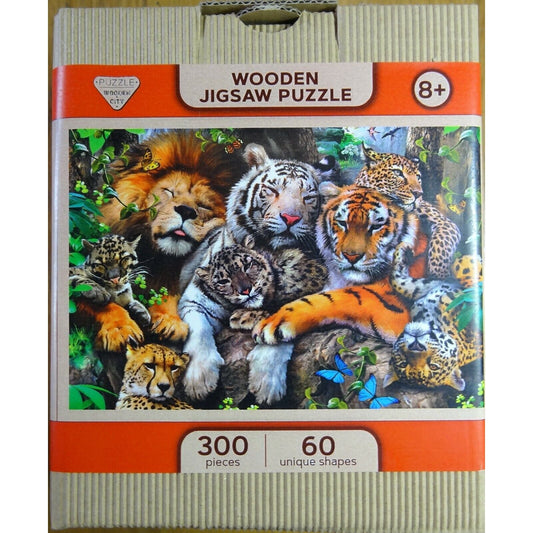 Nap Time 300 Piece Wood Jigsaw Puzzle Wooden City