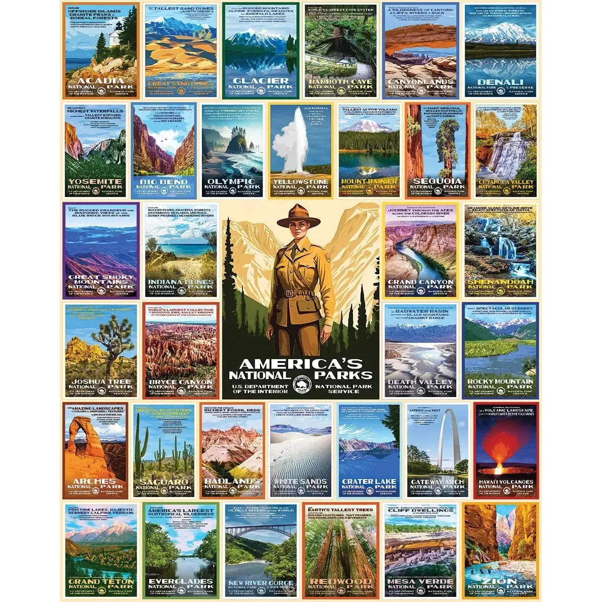 National Park Posters 1000 Piece Jigsaw Puzzle White Mountain