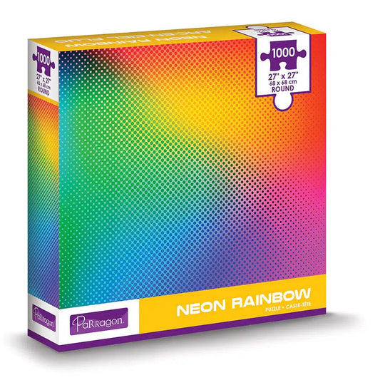 Neon Rainbow 1000 Piece Round Jigsaw Puzzle Parragon