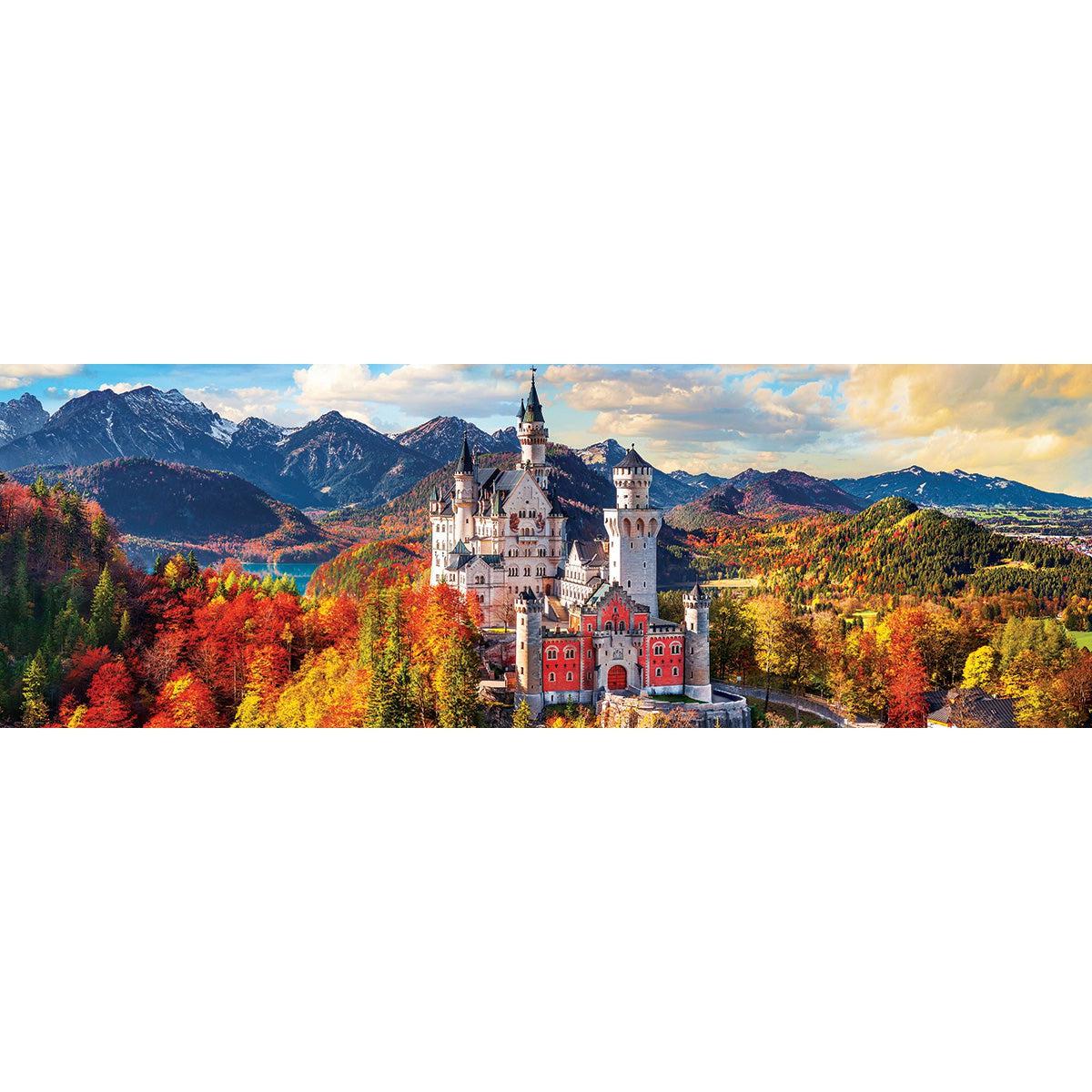 Neuschwanstein Castle in Autumn 1000 Piece Panoramic Jigsaw Puzzle Eurographics