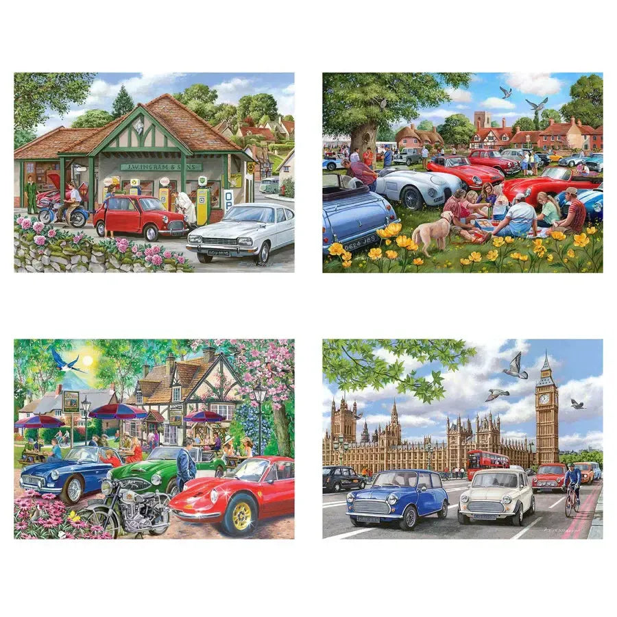 Nice Day for a Drive Set of 4 500 Piece Jigsaw Puzzles HOP