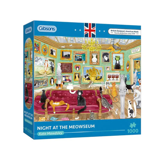 Night at the Meowseum 1000 Piece Jigsaw Puzzle Gibsons