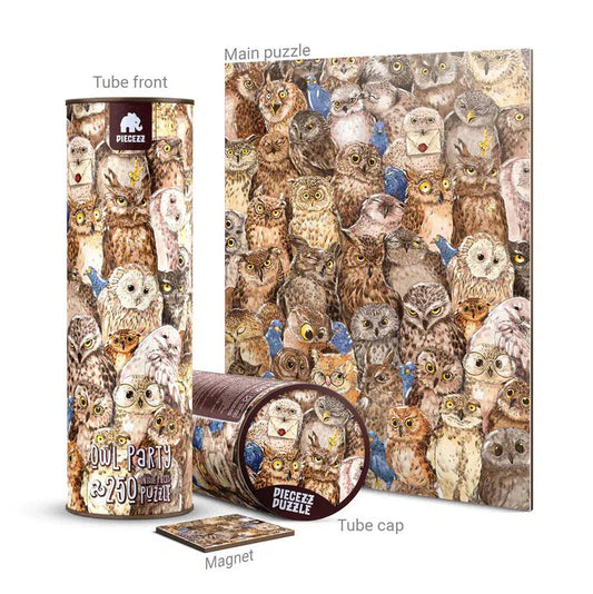 Owl Party 250 Piece Wooden Jigsaw Puzzle Geek Toys