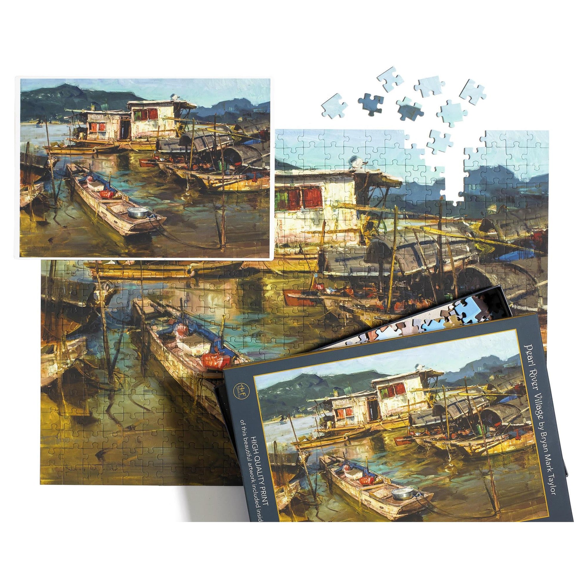 Pearl River Village 500 Piece Premium Jigsaw Puzzle Art & Fable