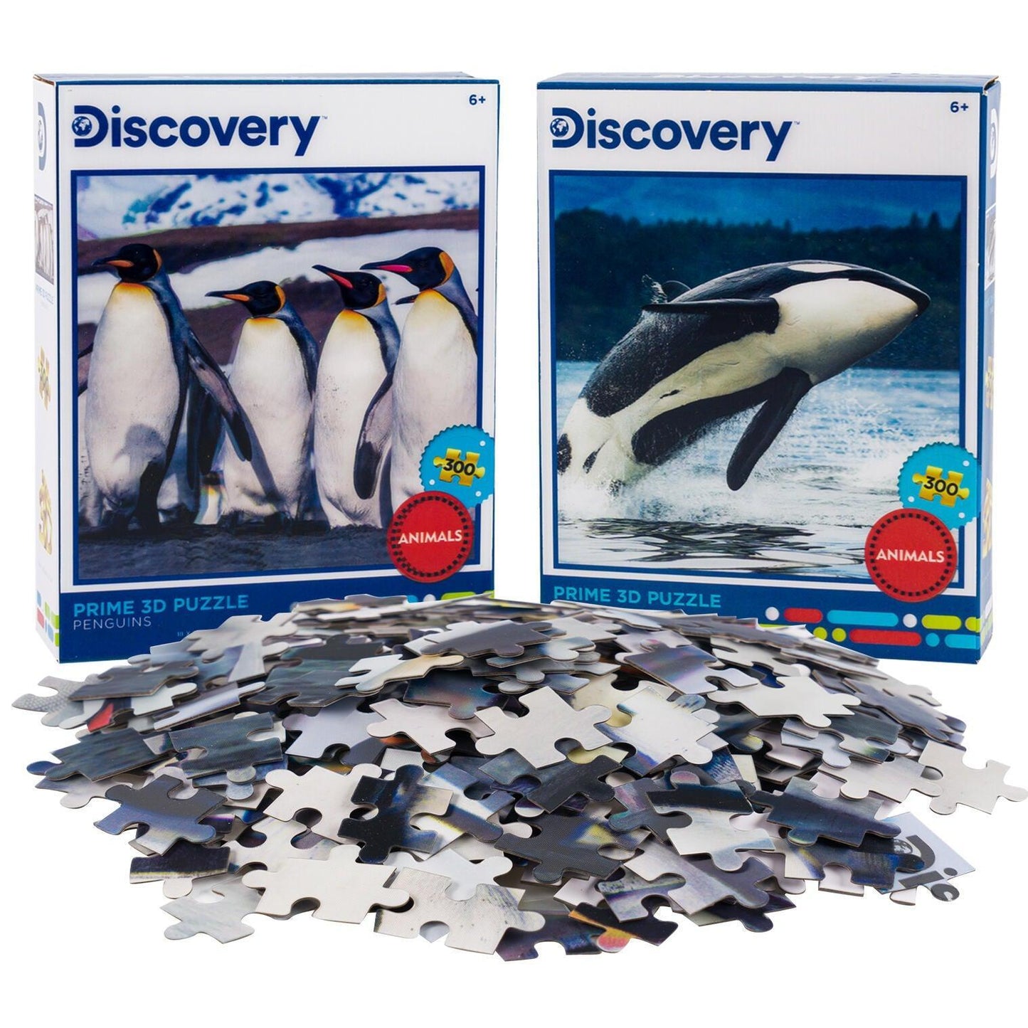 Penguins & Orca Set of 2 300 Piece Lenticular Jigsaw Puzzles Prime 3D