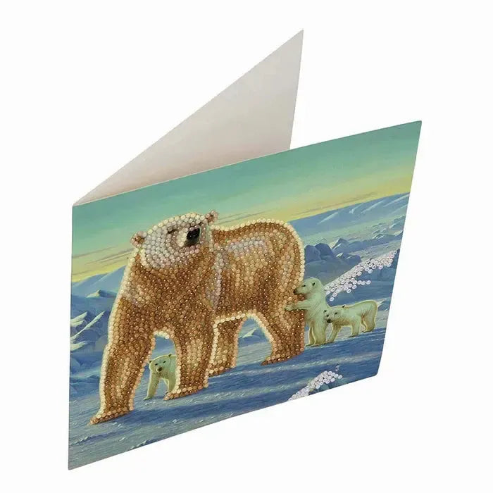 Polar Bear Family Crystal Art Card Kit Craft Buddy