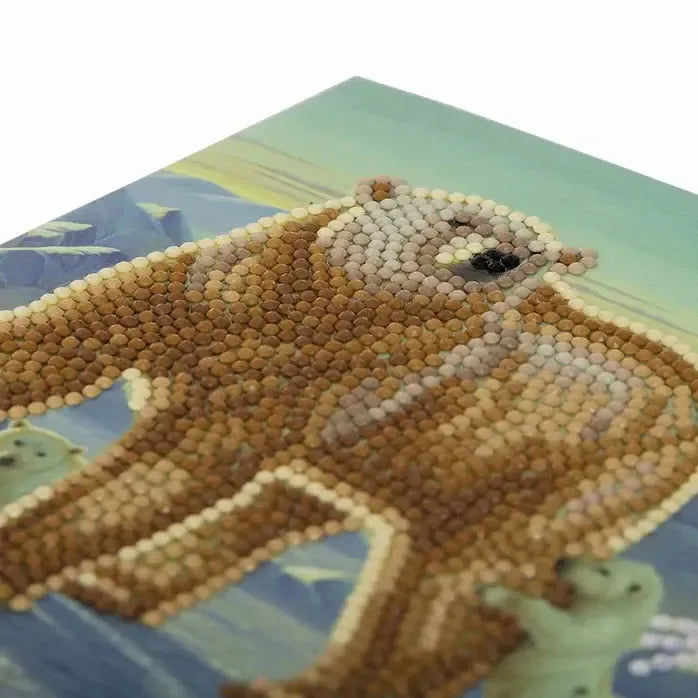 Polar Bear Family Crystal Art Card Kit Craft Buddy