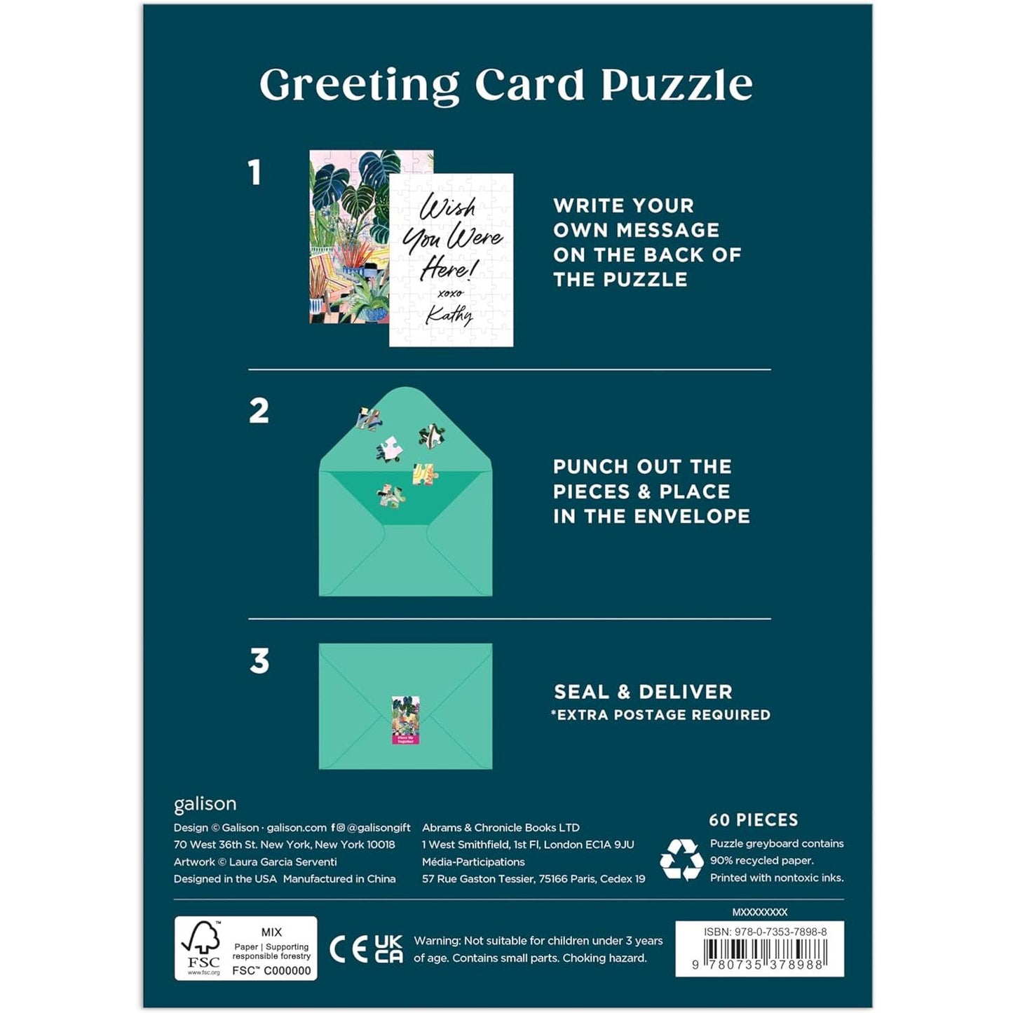 Potted Plants Greeting Card 60 Piece Jigsaw Puzzle Galison