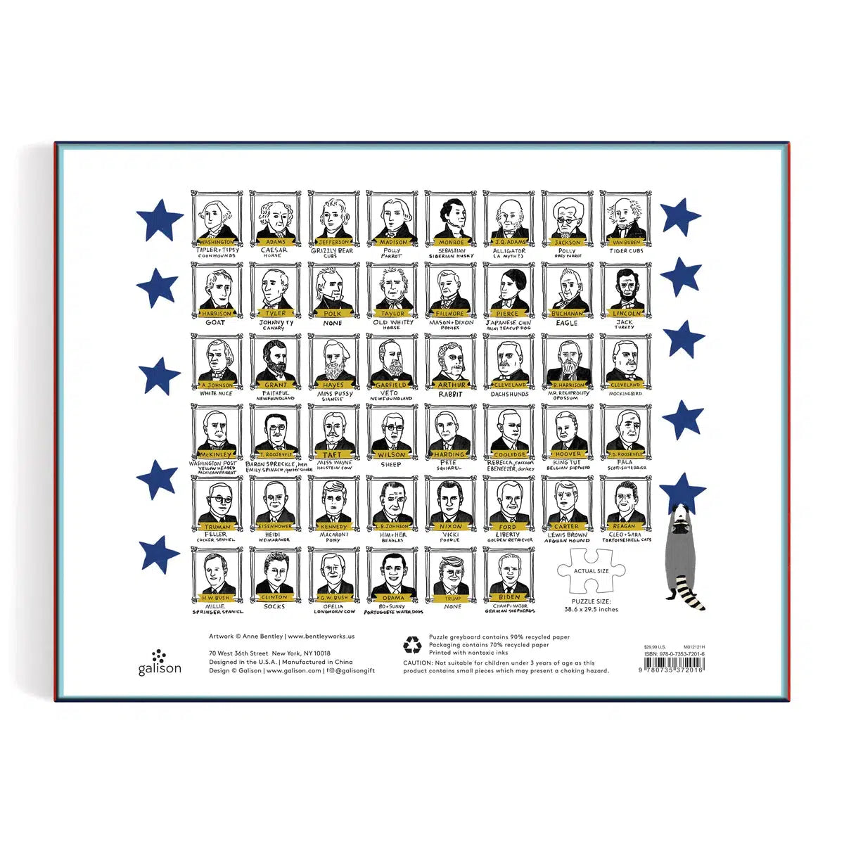 Presidents' Pets 2000 Piece Jigsaw Puzzle Galison