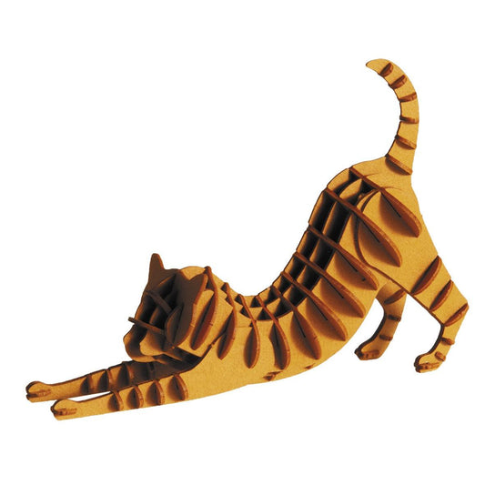 Red-Brown Cat 3D Cardboard Model Kit Fridolin