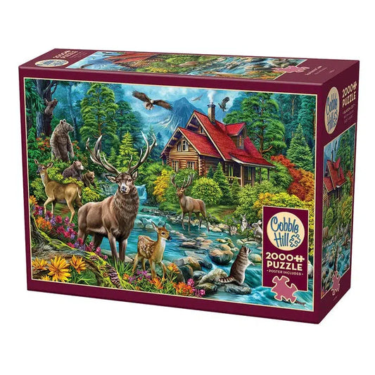 Red Roofed Cabin 2000 Piece Jigsaw Puzzle Cobble Hill