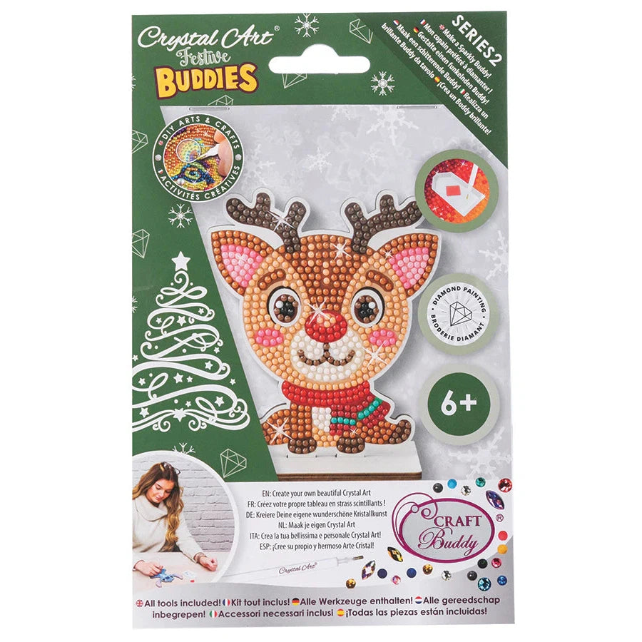 Reindeer Crystal Art Festive Buddies Kit Craft Buddy