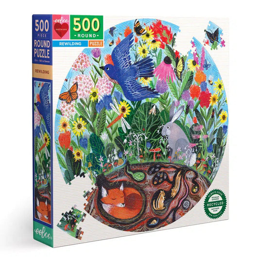 Rewilding 500 Piece Round Jigsaw Puzzle eeBoo