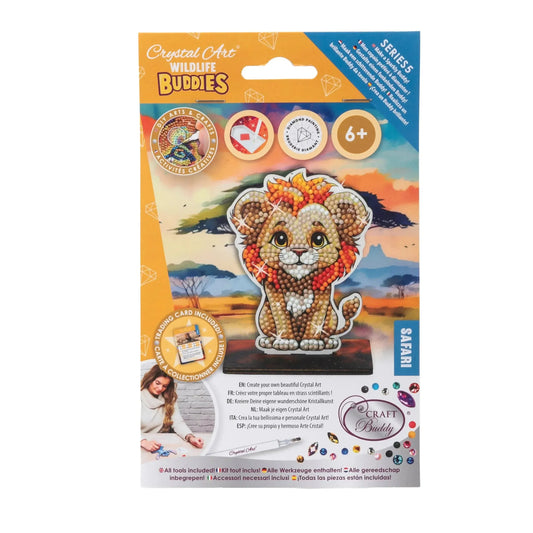 Safari Lion "Wildlife" Crystal Art Buddies Kit Craft Buddy