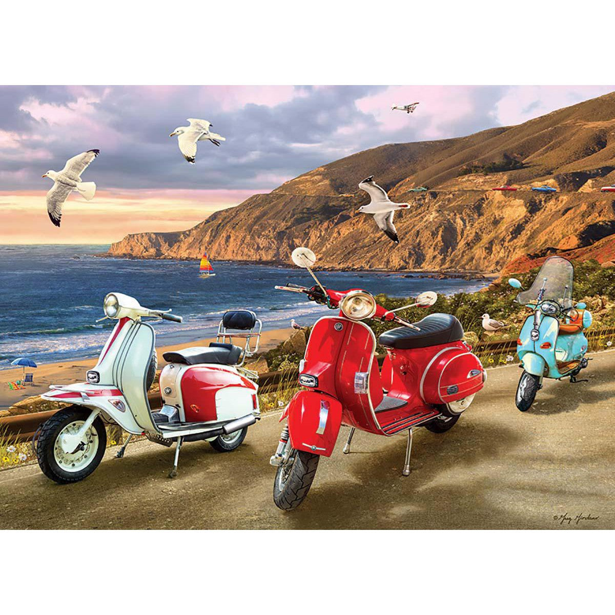 Scooters 1000 Piece Jigsaw Puzzle Cobble Hill