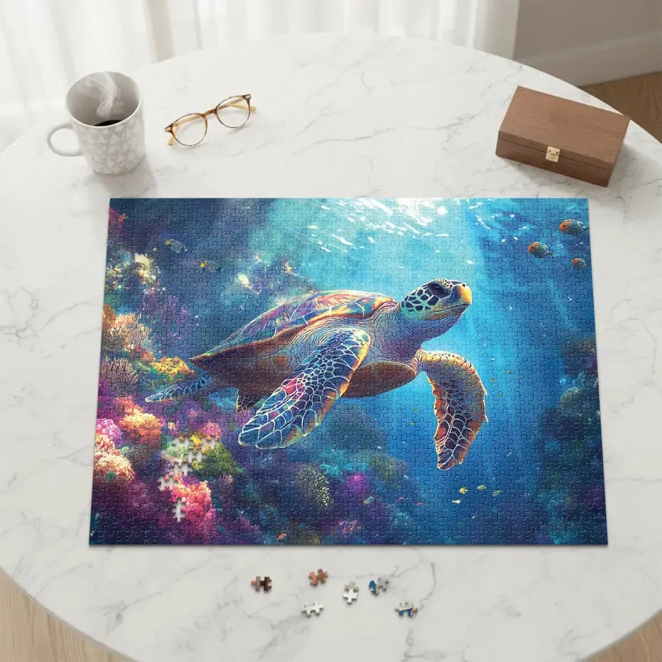 Sea Turtle 1000 Piece Jigsaw Puzzle Final Piece