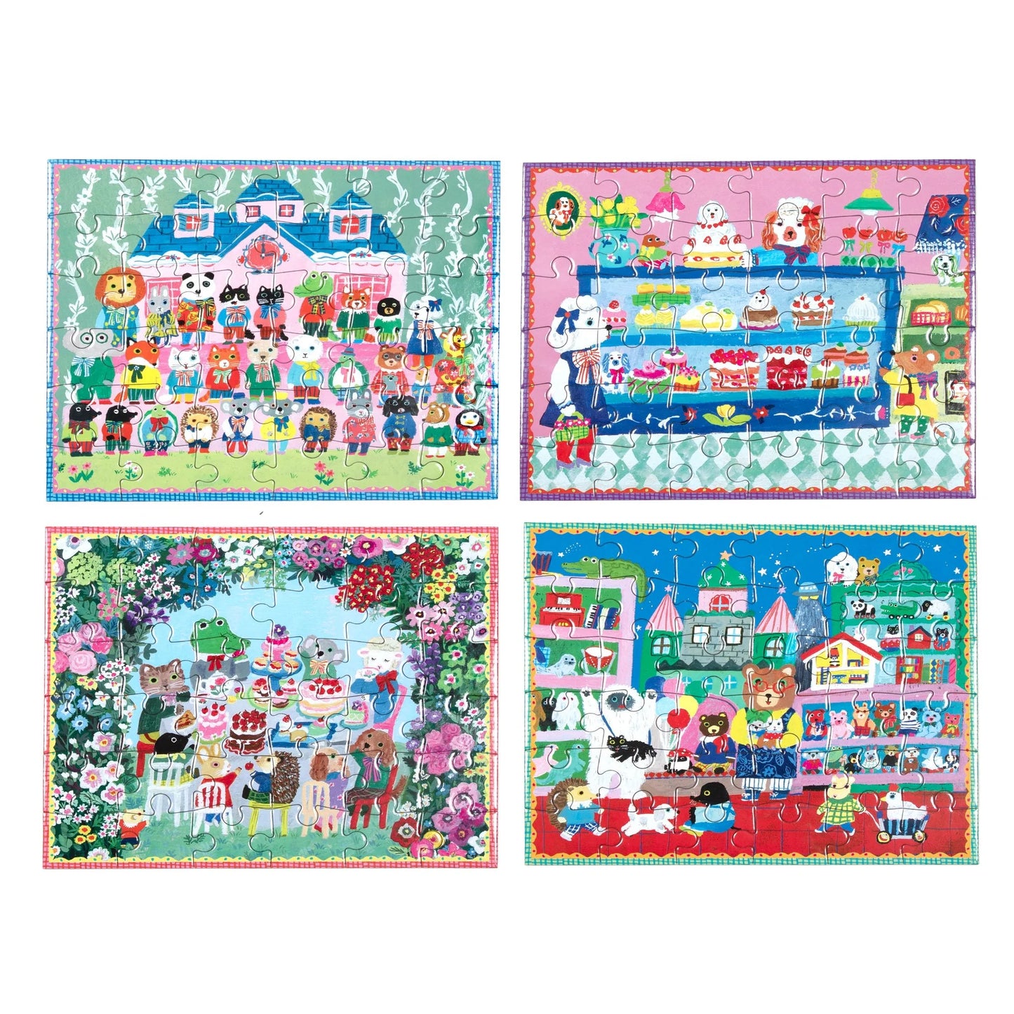 Set of 4 Yumi's 36 Piece Mini Jigsaw Puzzles eeBoo