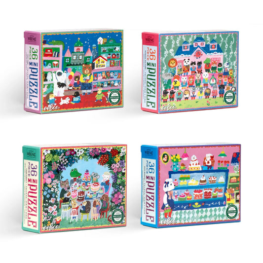 Set of 4 Yumi's 36 Piece Mini Jigsaw Puzzles eeBoo
