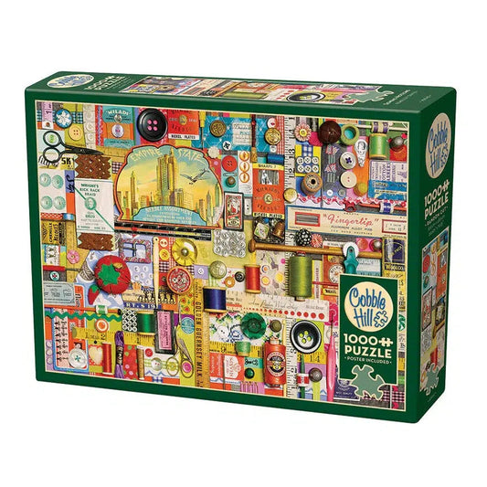 Sewing Notions 1000 Piece Jigsaw Puzzle Cobble Hill