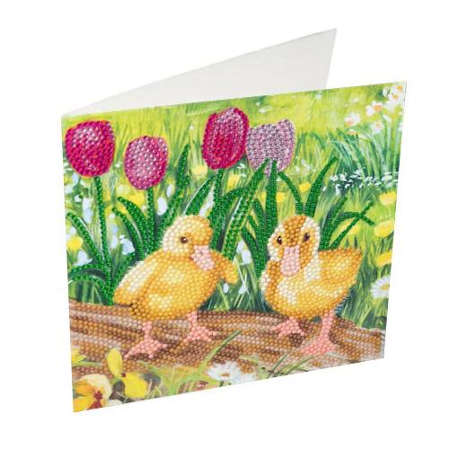 Spring Chicks Crystal Art Card Kit Craft Buddy